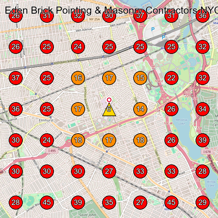 Eden Brick Pointing & Masonry Contractors NYC GeoGrid visibility map for Empresa De Construccia³N in Corona